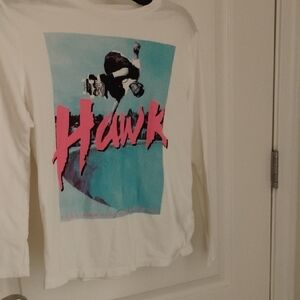 Vintage Tony Hawk Kids Long Sleeve Shirt - White and Pink